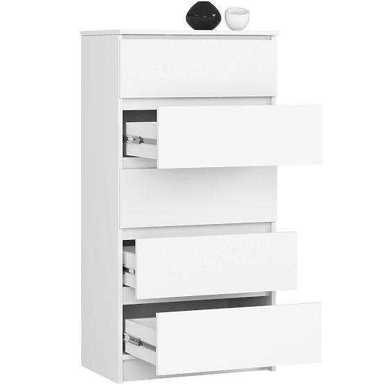 CHEST OF DRAWERS K60 5SZ CLP PK WHITE