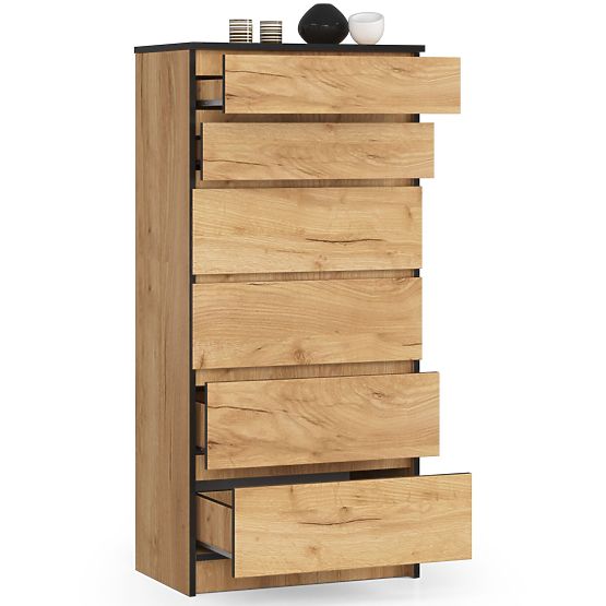 CHEST OF DRAWERS K60 6SZ CLP PK CRAFT OAK