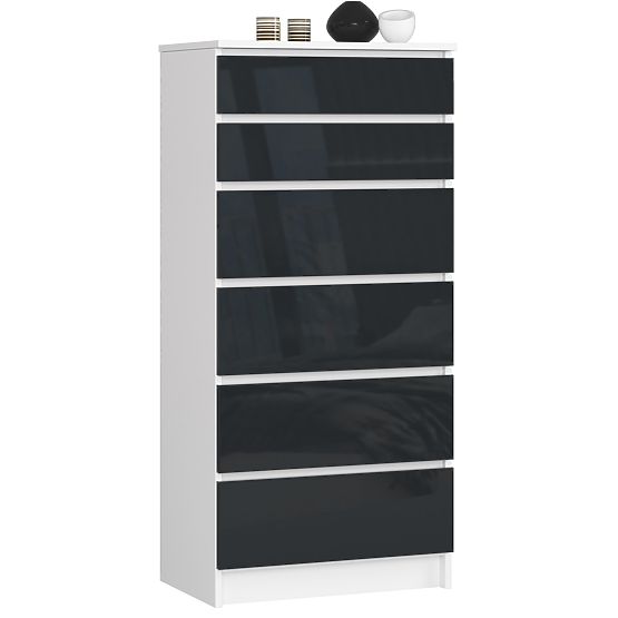 CHEST OF DRAWERS K60 6SZ CLP PK GRAPHITE GLOSS