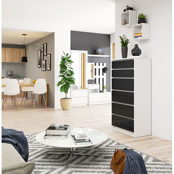 CHEST OF DRAWERS K60 6SZ CLP PK GRAPHITE GLOSS