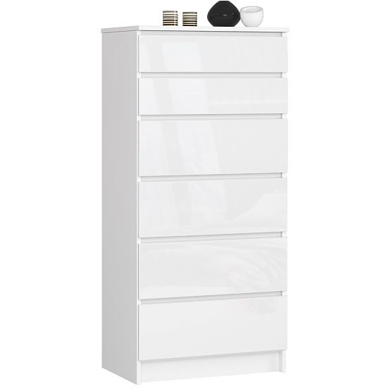 CHEST OF DRAWERS K60 6SZ CLP PK WHITE GLOSS