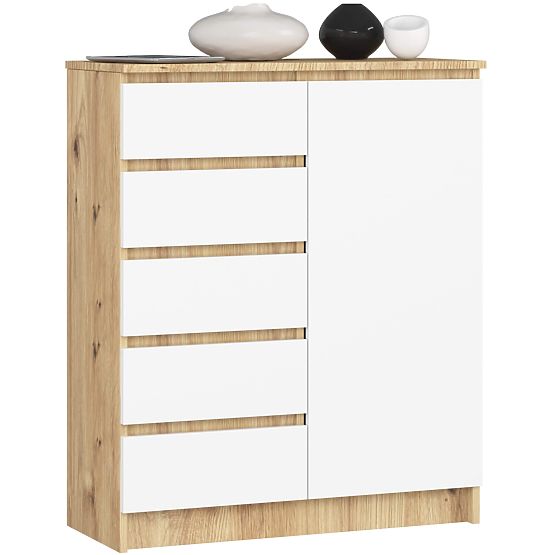 CHEST OF DRAWERS K80 1D 5SZ PK OAK ARTISAN / WHITE