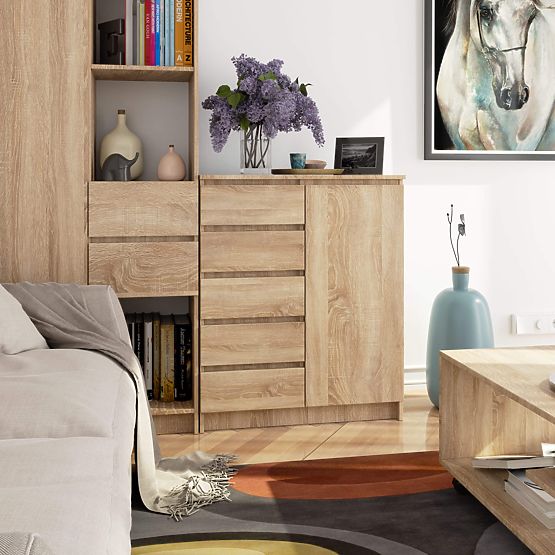 CHEST OF DRAWERS K80 1D 5SZ PK OAK SONOMA