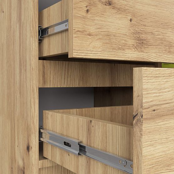 CHEST OF DRAWERS K80 JERRY 1D 3SZ PK OAK ARTISAN