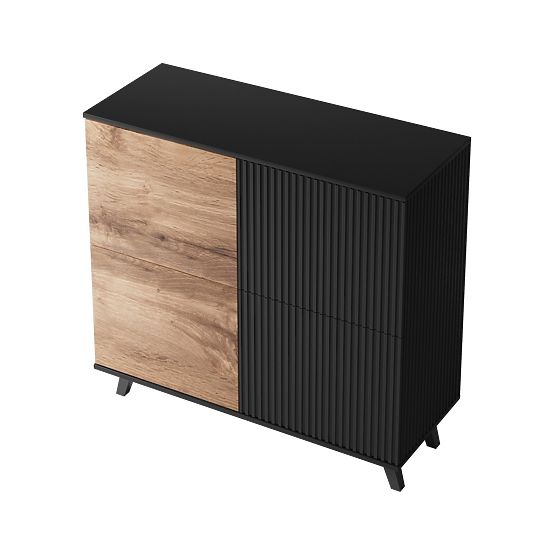 Chest of Drawers RANDOM KM-2 - Wotan Oak/Black