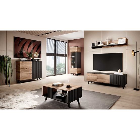 Chest of Drawers RANDOM KM-2 - Wotan Oak/Black