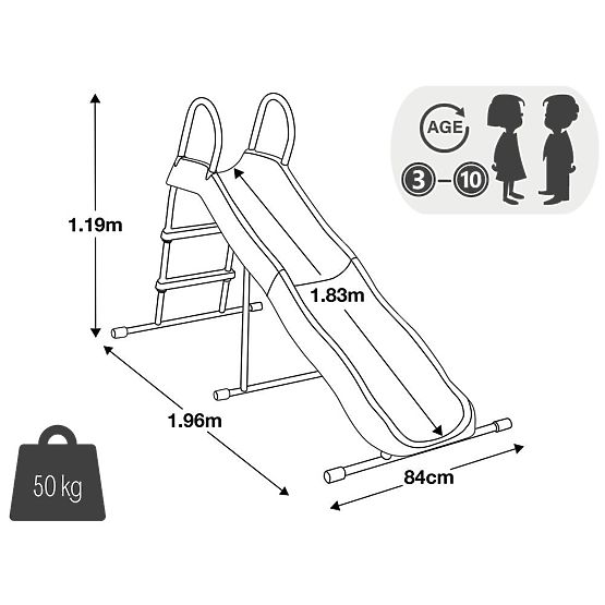 Children's Garden Slide 183 cm Steel Plastic INTEX 44106