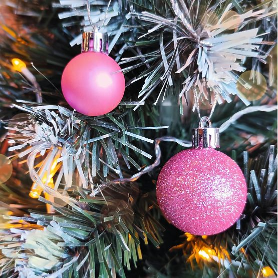 CHRISTMAS BALLS PINK 100PCS KL-21X03