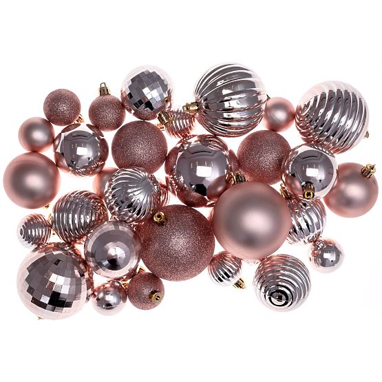 Christmas Ornament Set Pink/White 115pcs