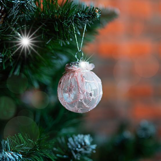 Christmas Ornament Set Pink/White 115pcs