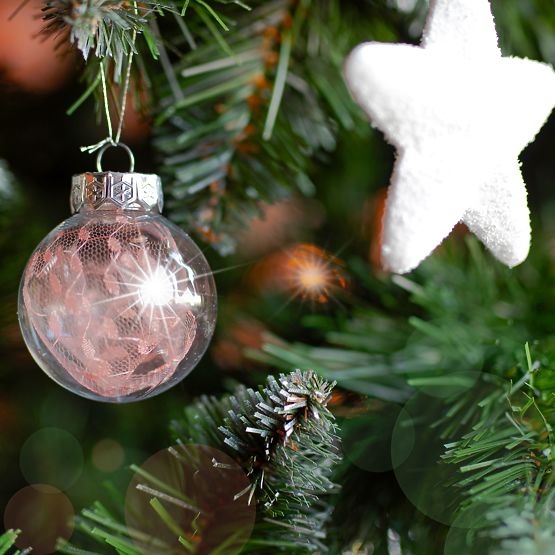 Christmas Ornament Set Pink/White 115pcs