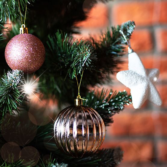 Christmas Ornament Set Pink/White 115pcs