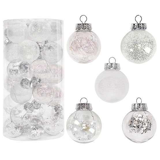 Christmas Ornaments White 30pcs sysd1688-057