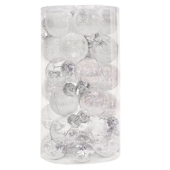Christmas Ornaments White 30pcs sysd1688-057