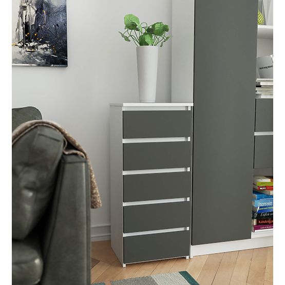 CL5 PK WHITE / GRAY CHEST OF DRAWERS