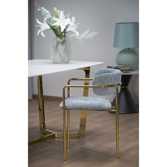 CLEMENTE Table Top - White Marble, Legs - Gold (2p=1pc)
