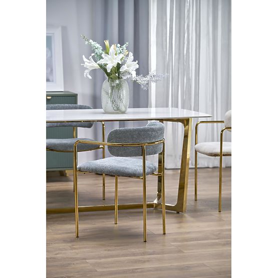 CLEMENTE Table Top - White Marble, Legs - Gold (2p=1pc)