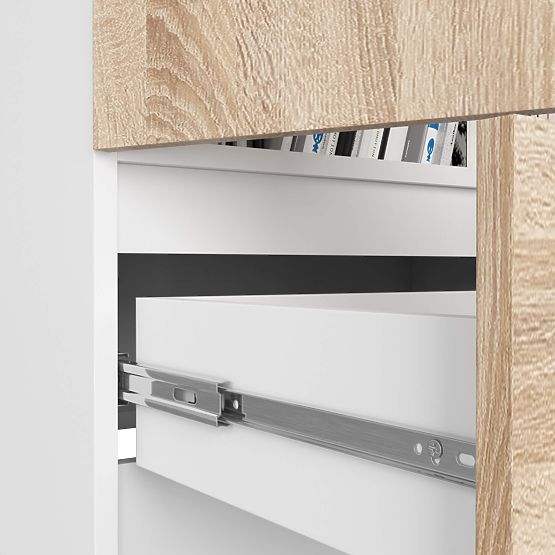 CLOSED BOOKCASE R60 2D 1SZ CLP PK WHITE / SONOMA