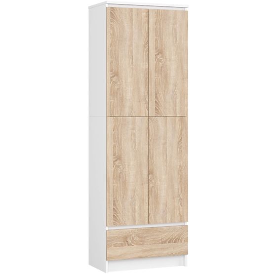 CLOSED BOOKCASE R60 2D 1SZ CLP PK WHITE / SONOMA