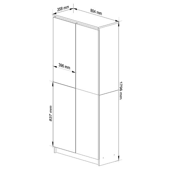 CLOSED SHELF R80 2D 8P CLP OAK SONOMA