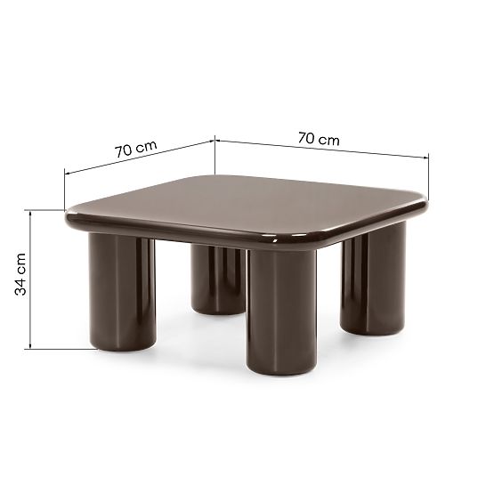 Coffee Table Cherry 70 cm, Chocolate, Glossy