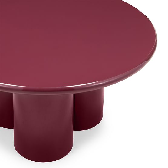 Coffee Table Everett 80 cm, Burgundy, Glossy
