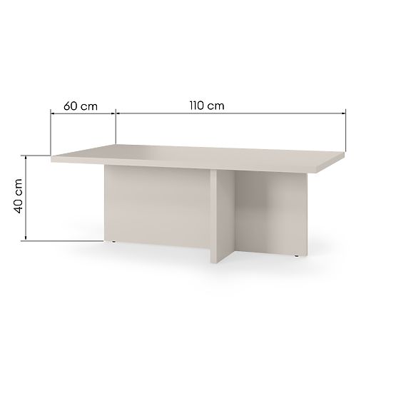 Coffee Table Jose, Rectangular, Cashmere