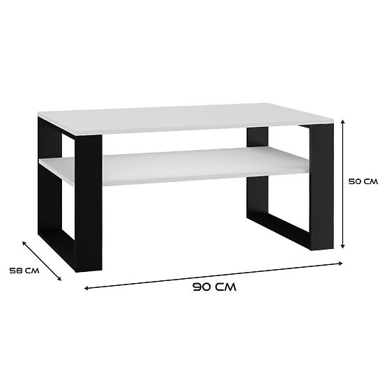 Coffee Table Modern 1P WHITE BLACK