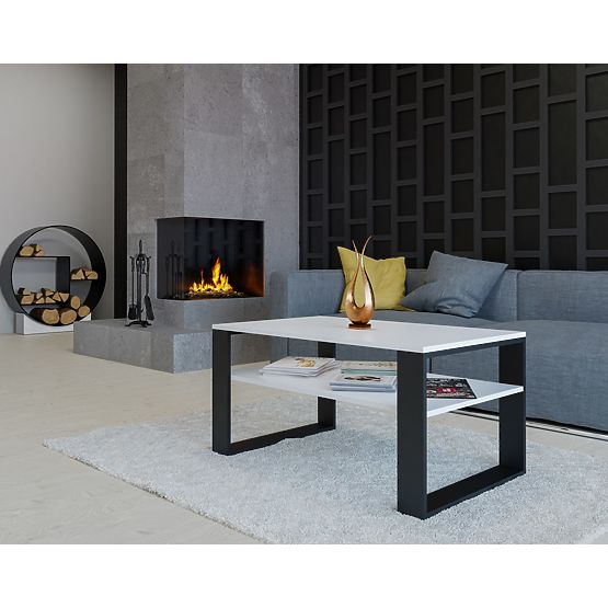 Coffee Table Modern 1P WHITE BLACK