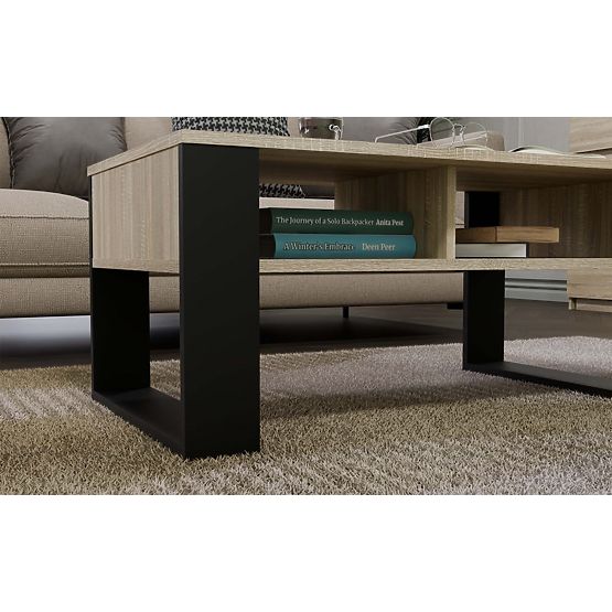 Coffee Table Modern 2P OAK SONOMA BLACK