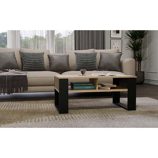 Coffee Table Modern 2P SLIM OAK ARTISAN BLACK