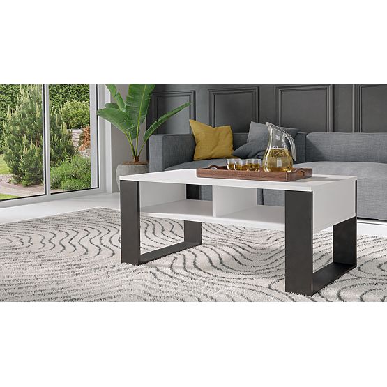 Coffee Table Modern 2P WHITE BLACK