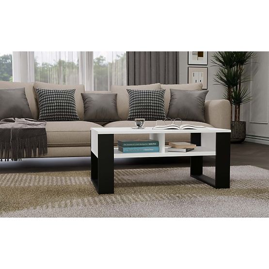 Coffee Table Modern 2P WHITE BLACK