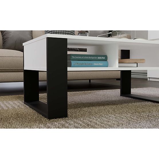 Coffee Table Modern 2P WHITE BLACK