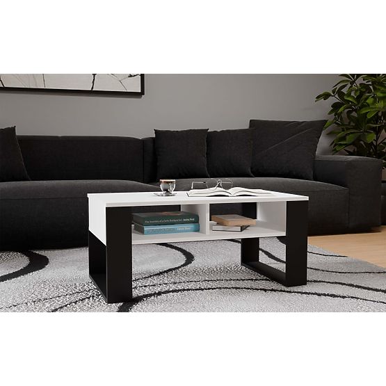 Coffee Table Modern 2P WHITE BLACK