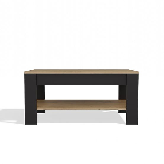 Coffee Table OHIO OAK ARTISAN BLACK Table Shelf for Living Room 93x58x43.5 cm