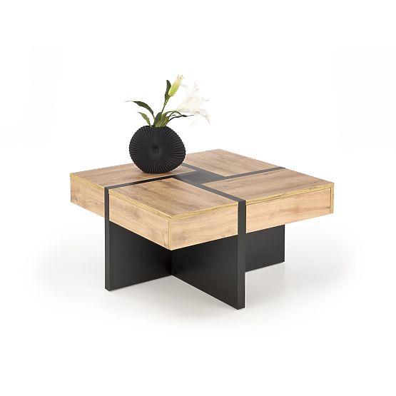 Coffee Table SEVILLA S Top: Oak Craft, Legs: Black (3p=1pc)