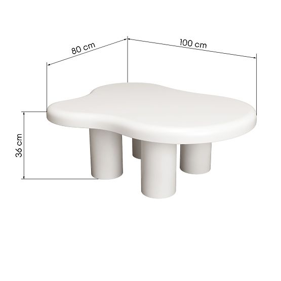 Coffee Table Vercelli 100 cm, White