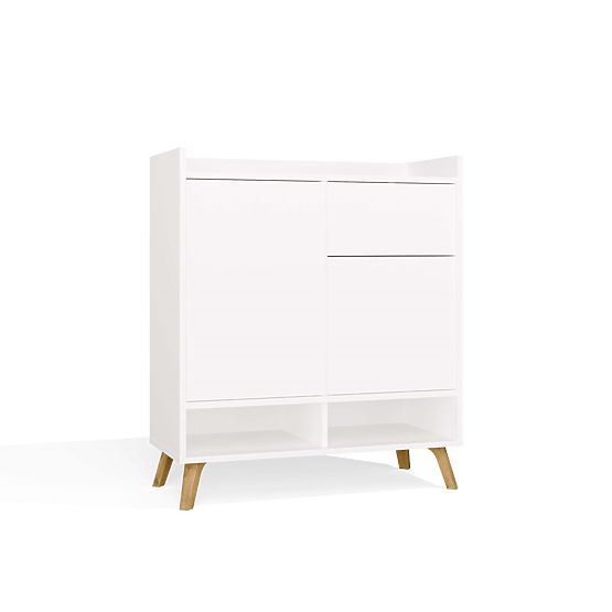 COLIN Sideboard Cabinet 2 Doors 1 Drawer with Legs WHITE