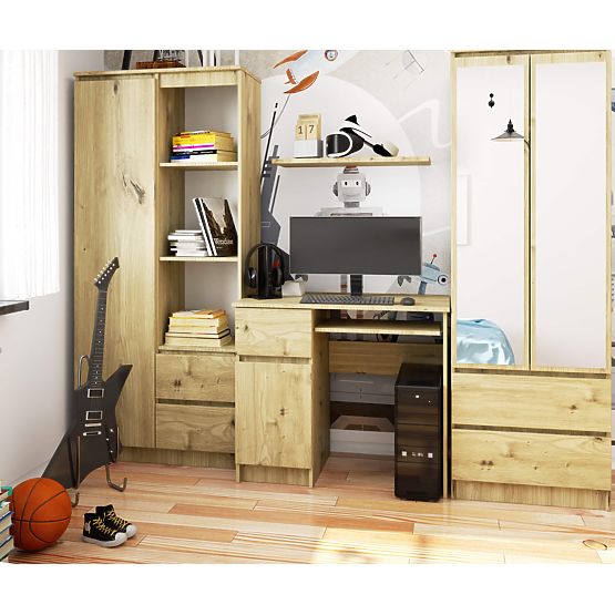 Computer Desk 90 cm Piksel Left - Artisan Oak