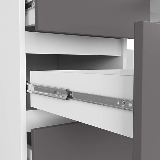 Computer Desk A-11 135 cm 6 Drawers PK White-Graphite Gray