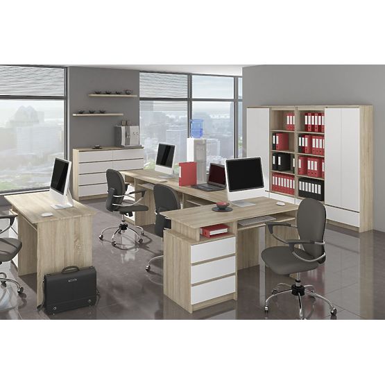 COMPUTER DESK A-6 90 cm LEFT PK SONOMA / WHITE