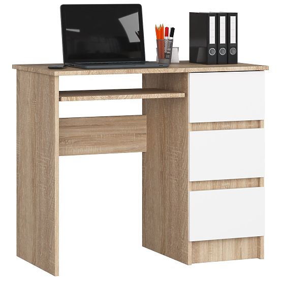 COMPUTER DESK A-6 90 cm RIGHT SONOMA / WHITE