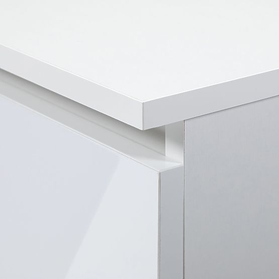 COMPUTER DESK A-7 90 cm RIGHT PK WHITE / WHITE GLOSS