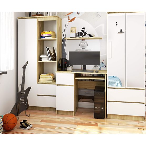 COMPUTER DESK PIKSEL ARTISAN / WHITE - LEFT