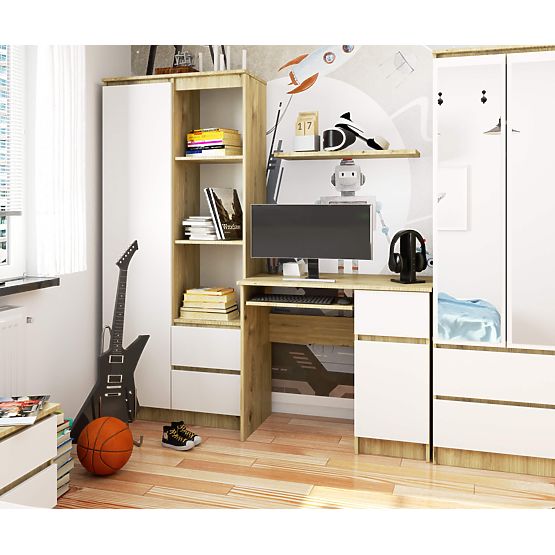 COMPUTER DESK PIKSEL PK ARTISAN / WHITE - RIGHT