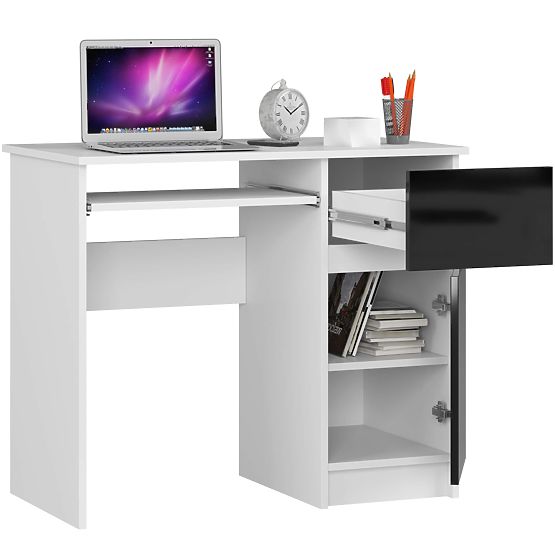 COMPUTER DESK PIKSEL PK BLACK GLOSS RIGHT