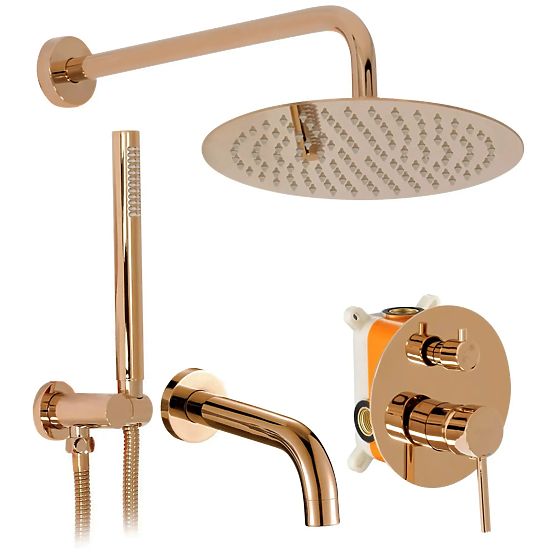 Concealed Bath-Shower Set Rea Lungo Copper + BOX