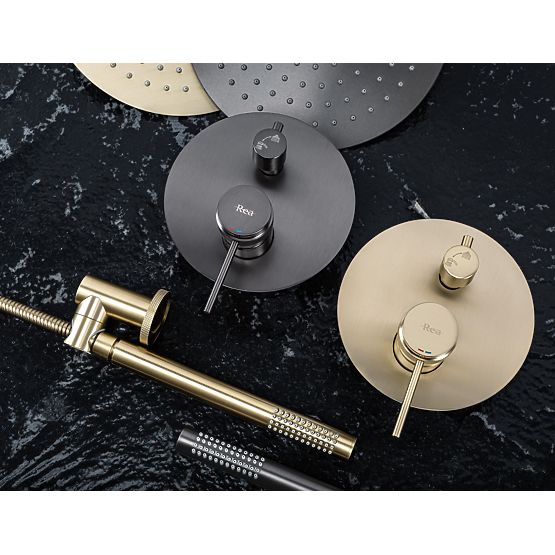 Concealed Shower Set Rea Lungo Grip Brushed Gold + BOX