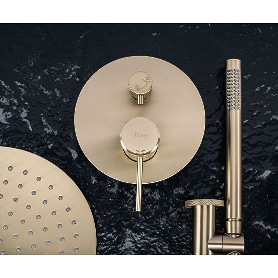 Concealed Shower Set Rea Lungo Grip Brushed Gold + BOX